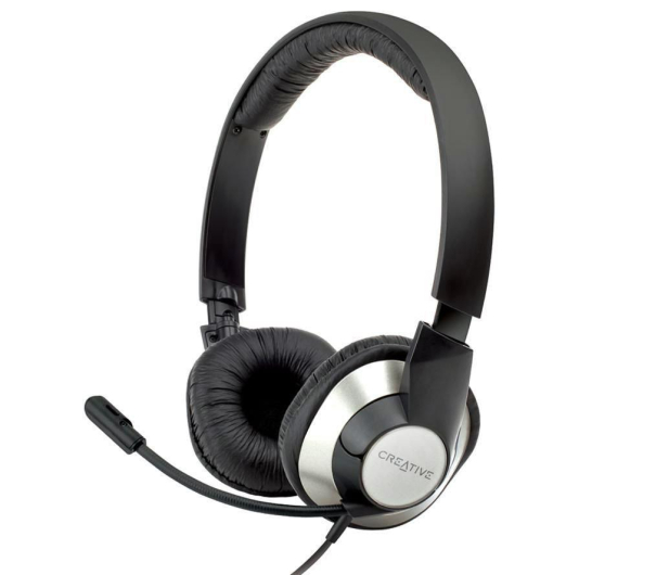 Creative HS-720 czarno-srebrne z mikrofonem - 64455 - zdjęcie 2